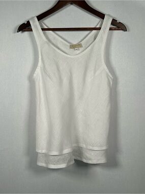 Passeggiando Ravello White Layered Scoop Neck Tank